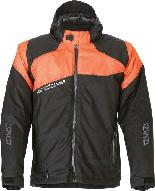 Arctiva Pivot 5 Insulated Hooded Snow Jacket - Black/Orange