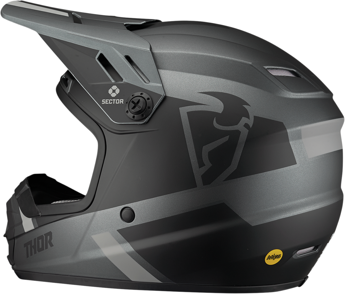 Thor 2023 Youth Sector Split MIPS Helmet - Charcoal/Black