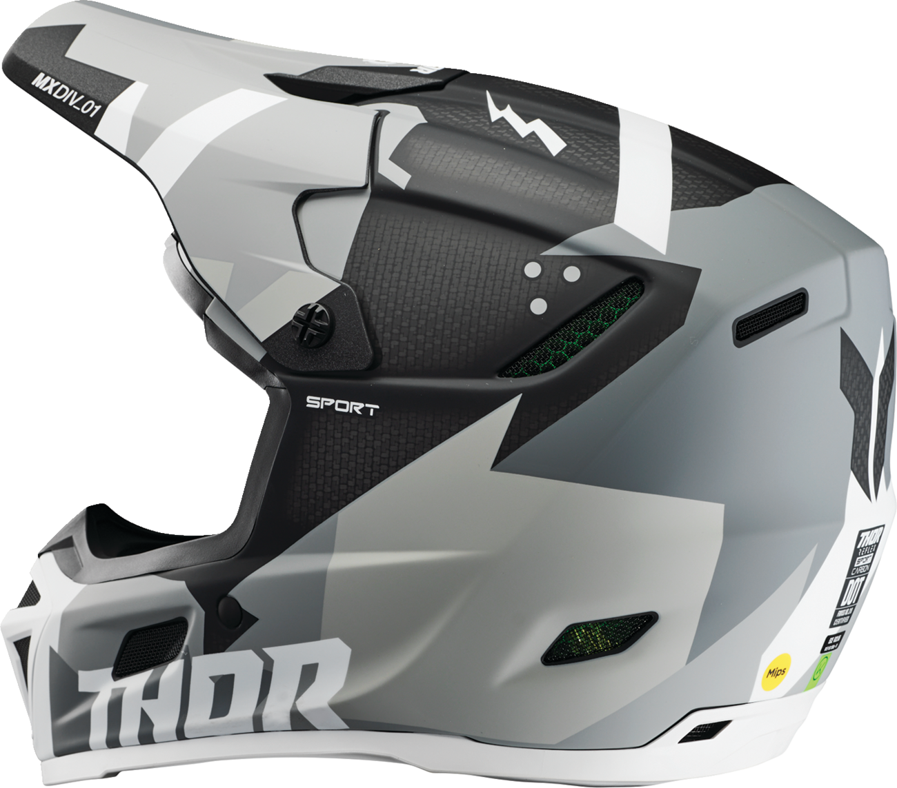 Thor Reflex Sport Helmet Carbon Brave MIPS Gray/White