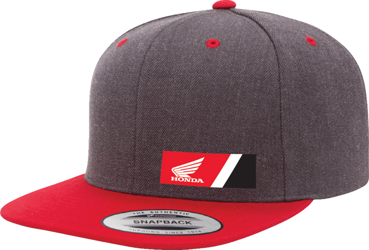 Factory Effex Honda Wedge Snapback Hat Heather Gray/Red