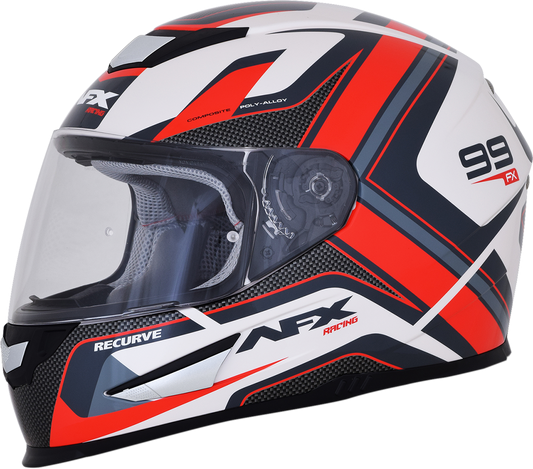 AFX FX-99 Full Face Helmet Recurve Pearl White/Red