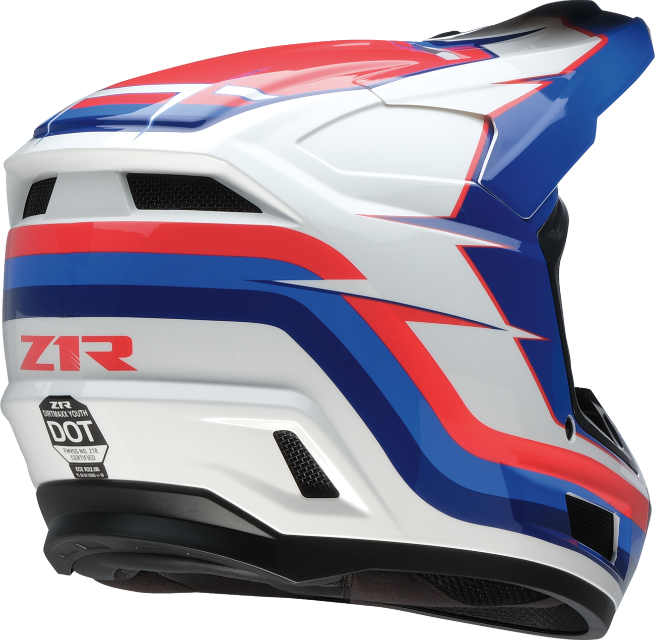 Z1R Youth Dirt Maxx Offroad Helmet Vortex Red/White/Blue