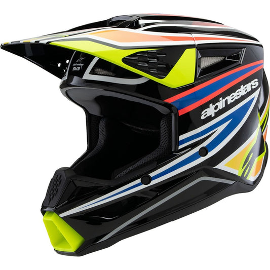 Alpinestars Youth Supertech SM3 Helmet Wurx Black/Yellow Fluo/Blue/Red Gloss