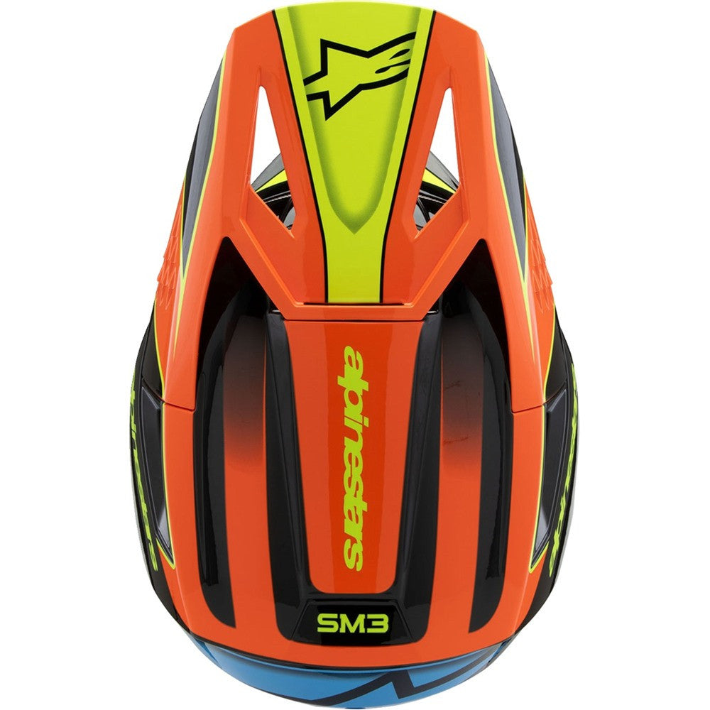 Alpinestars Youth Supertech SM3 Helmet Fray Black/Orange/Yellow Fluo/Gloss