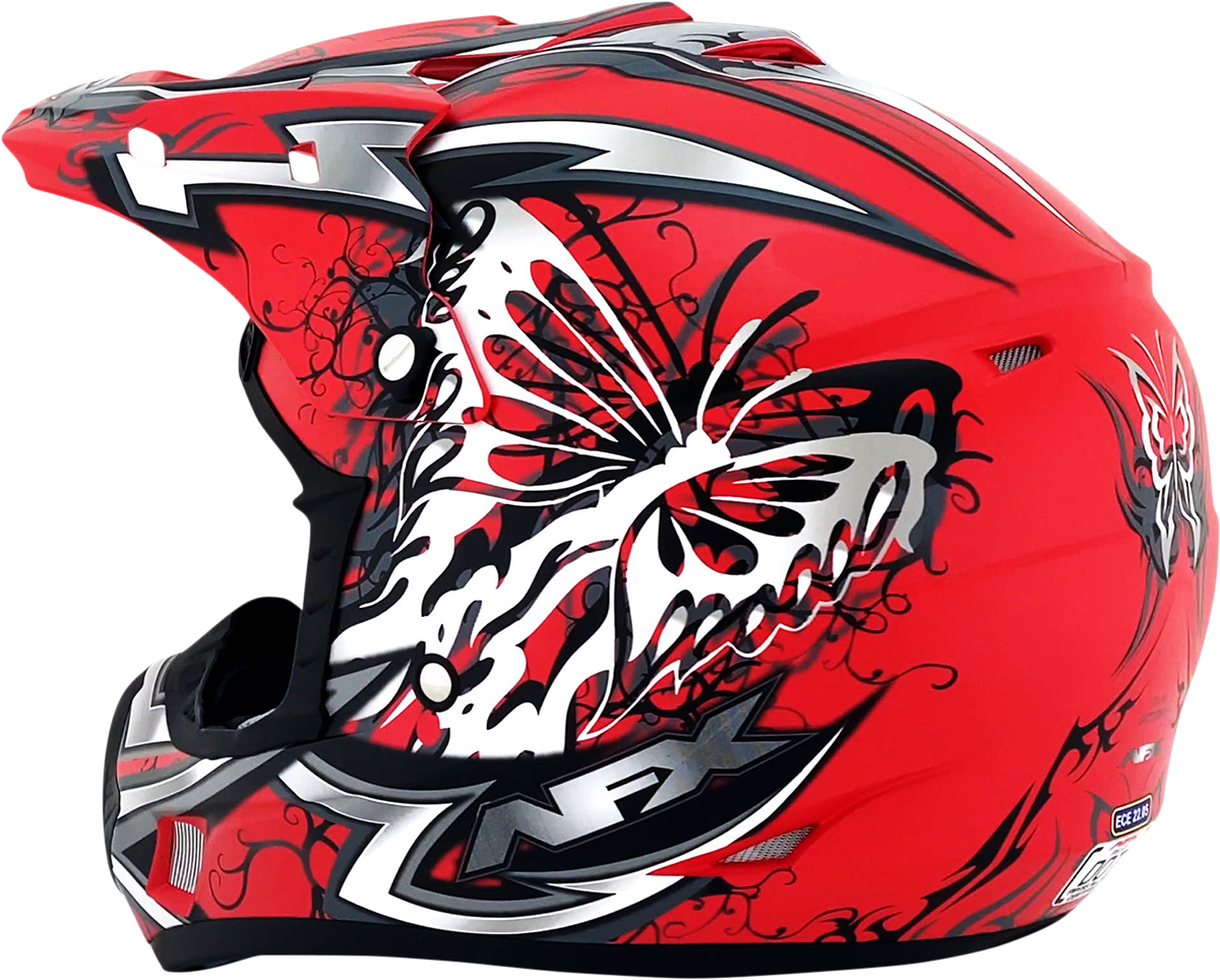 AFX FX-17 Offroad Helmet Butterfly Matte Ferrari Red