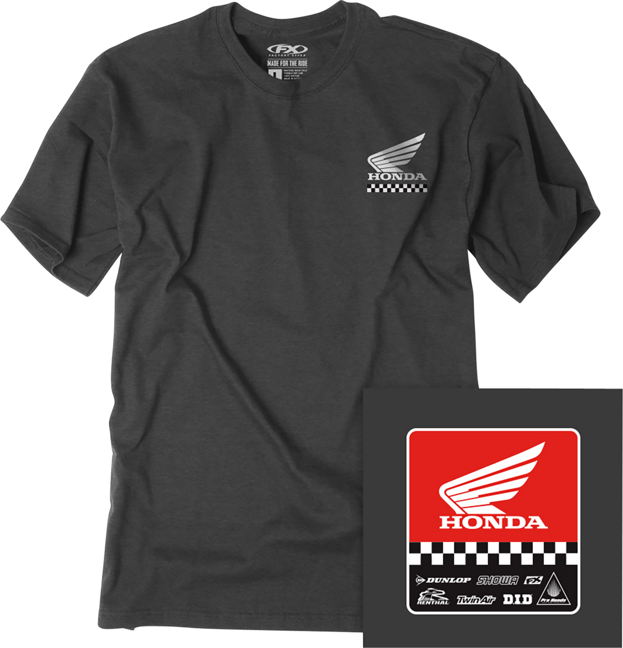 Factory Effex Youth Honda Starting Line T-Shirt Heather Charcoal