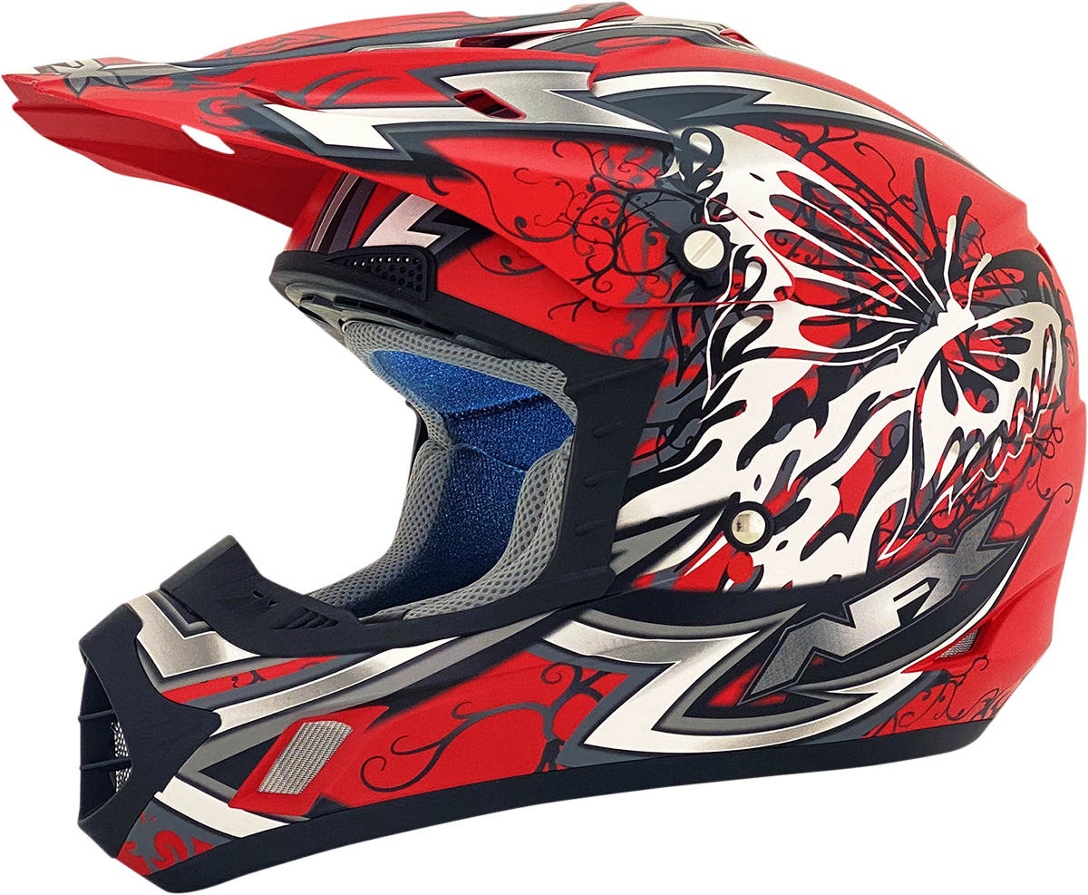 AFX Youth FX-17Y Offroad Helmet Butterfly Matte Ferrari Red