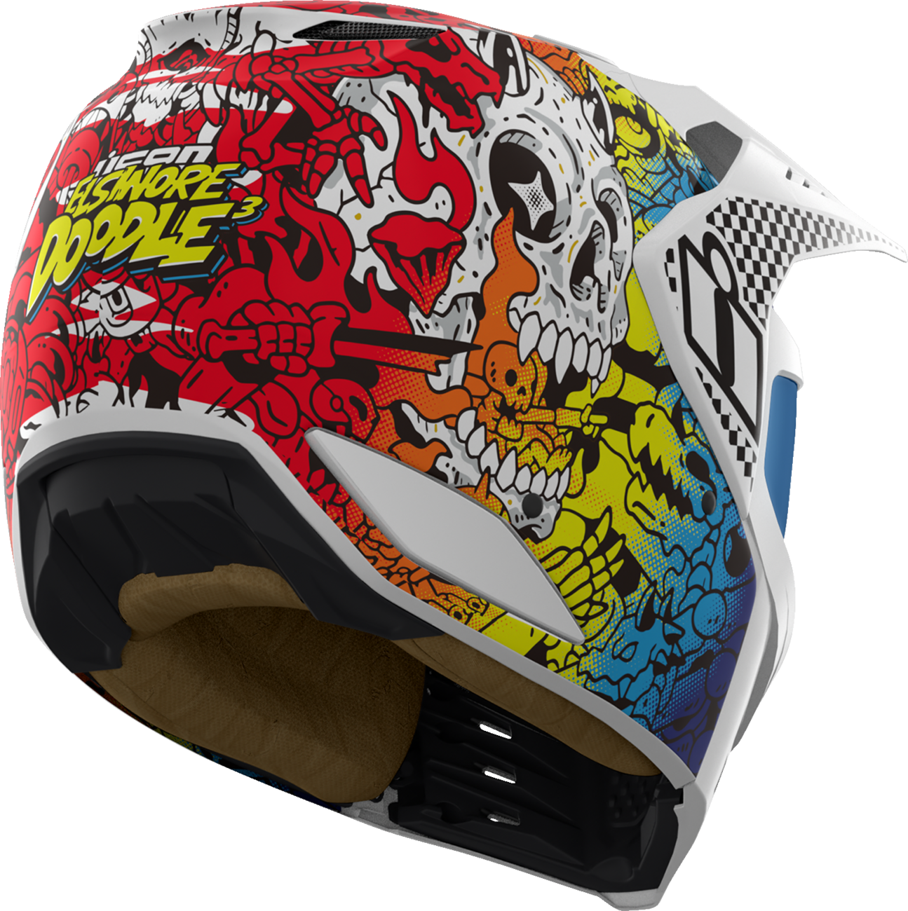 ICON Elsinore Helmet Doodle 3 White