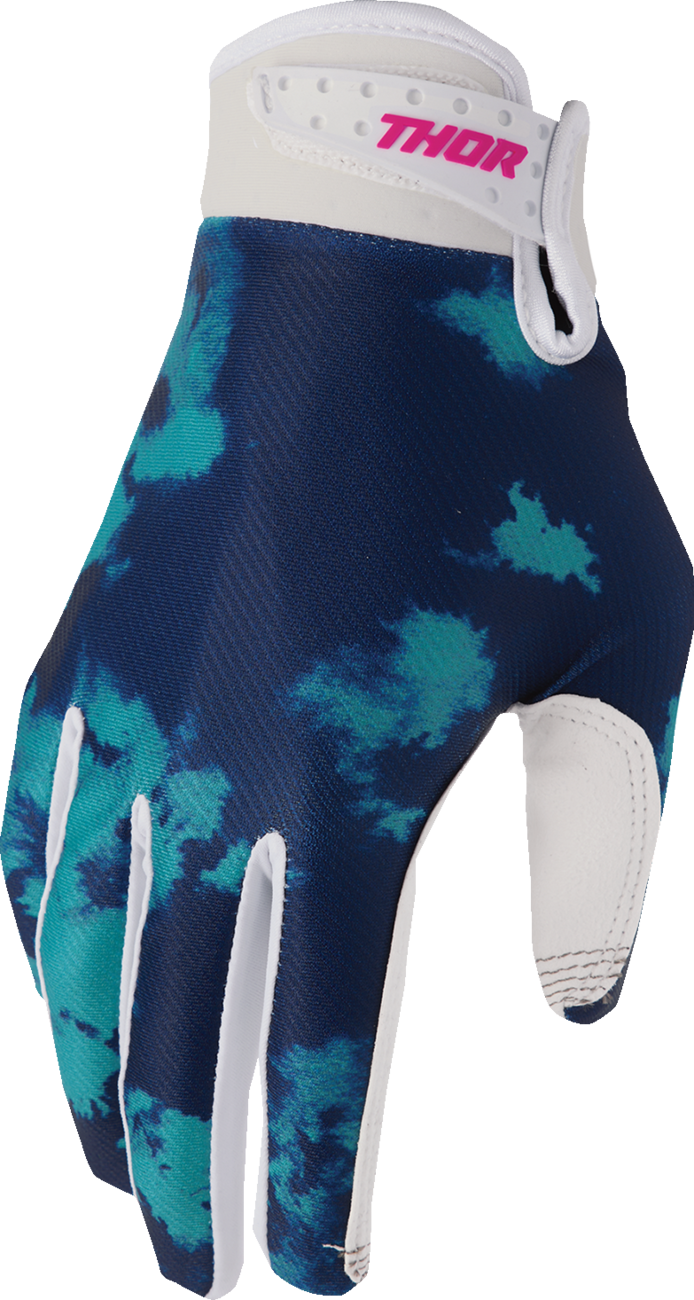 Thor 2026 Youth Launchmode Bleach Gloves White/Aqua