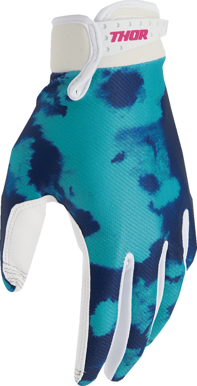 Thor 2026 Youth Launchmode Bleach Gloves White/Aqua