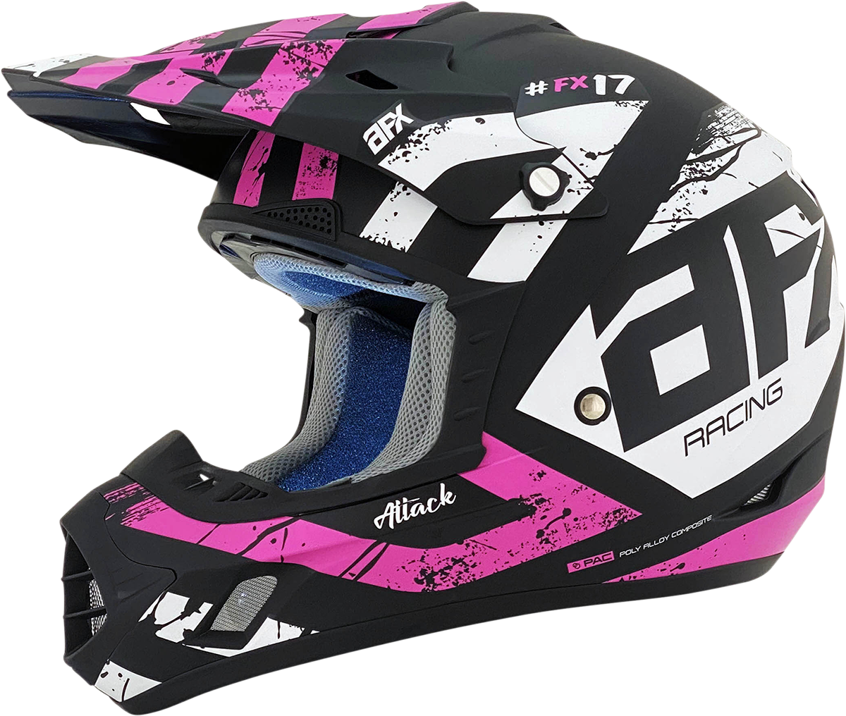 AFX FX-17 Offroad Helmet Attack Matte Black/Fuchsia