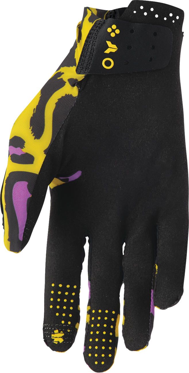 Thor 2026 Sportmode Cheetah Gloves Yellow/Purple