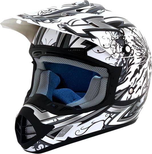AFX FX-17 Offroad Helmet Butterfly Matte White