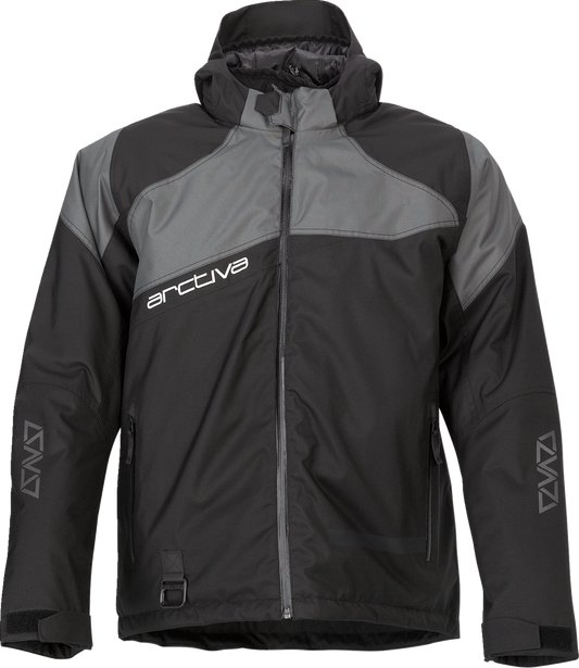 Arctiva Pivot 5 Insulated Hooded Snow Jacket - Black/Gray