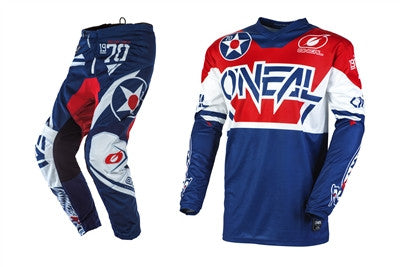 Oneal 2022 Youth/Kids Element Warhawk Jersey Pants Package - Blue/Red