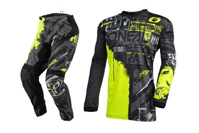 O'NEAL 2022 Youth/Kids Element Ride Jersey Pant Combo Black/Neon