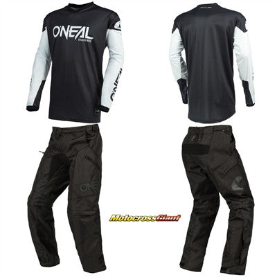 O'NEAL 2022 Element Threat Jersey and Apocalypse Pant Combo Black/White
