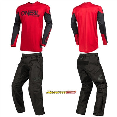 O'NEAL 2022 Element Threat Jersey and Apocalypse Pant Combo Red/Black