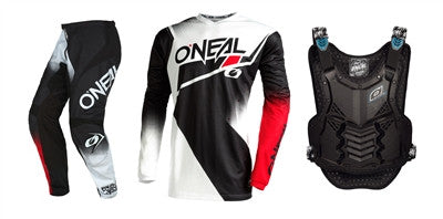 O'NEAL 2022 Element Racewear Black/White Jersey Pant Chest Protector Combo