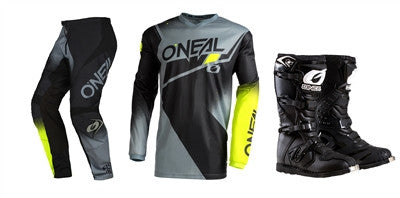 O'NEAL 2022 Element Racewear Black/Yellow Jersey Pant Rider Boots Combo