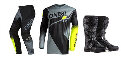 O'NEAL 2022 Element Racewear Black/Yellow Jersey Pant Boots Combo