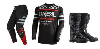 O'NEAL 2022 Element Squadron Black/Grey Jersey Pant Boots Combo