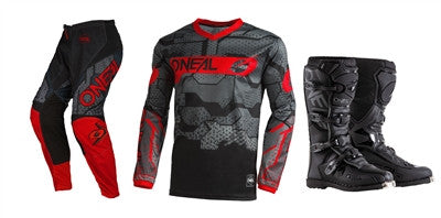 O'NEAL 2022 Element Camo Black/Red Jersey Pant Boots Combo