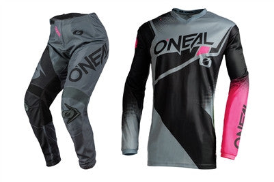 O'NEAL 2022 Womens Element Racewear Pink/Gray Jersey Pant Combo