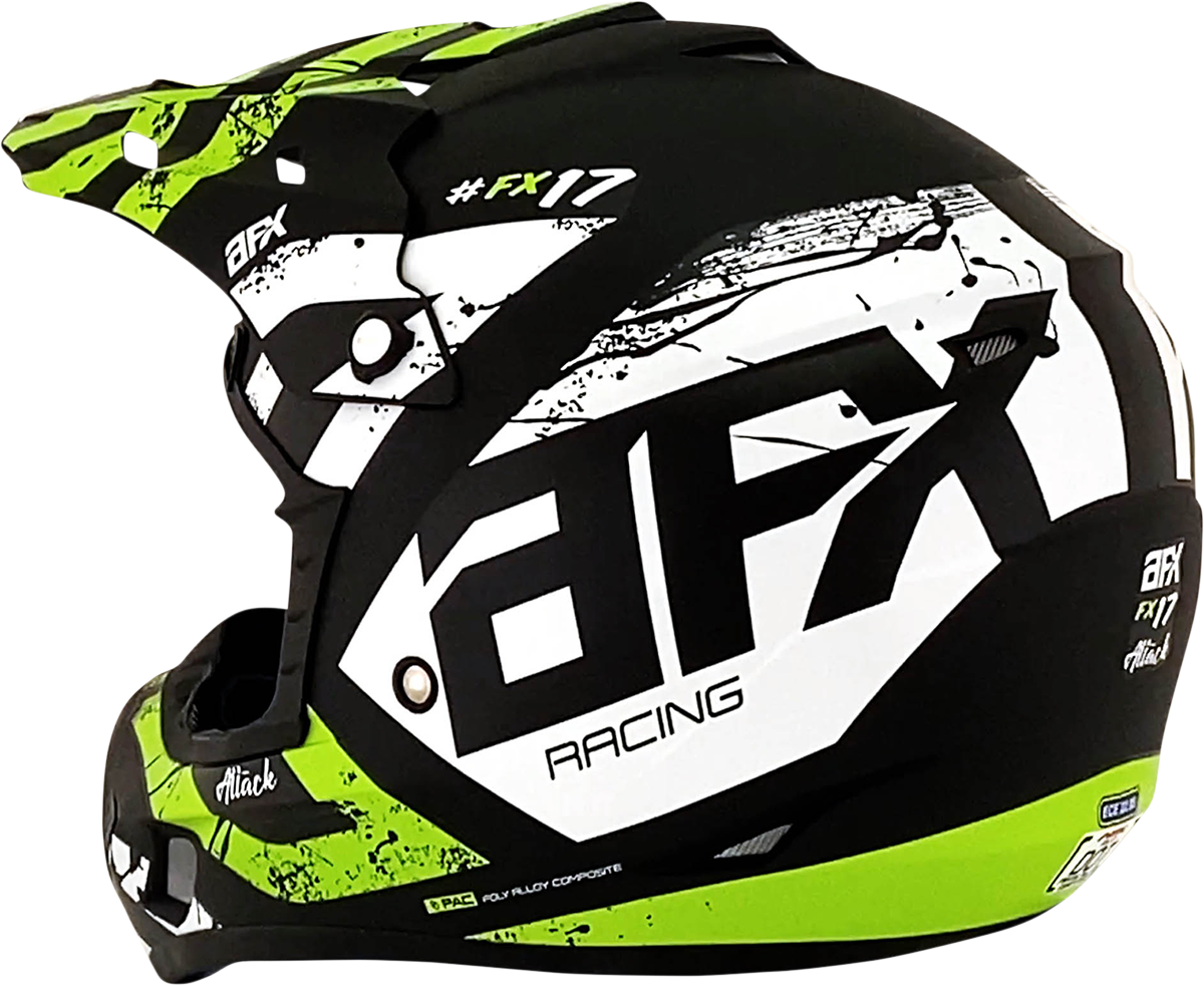 AFX Youth FX-17Y Offroad Helmet Attack Matte Black/Green