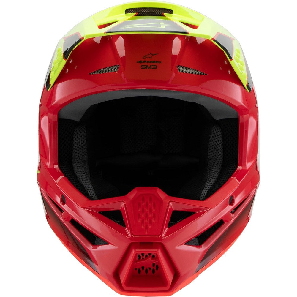Alpinestars Youth Supertech SM3 Helmet Fray Red/Yellow Fluo/Black/Gloss