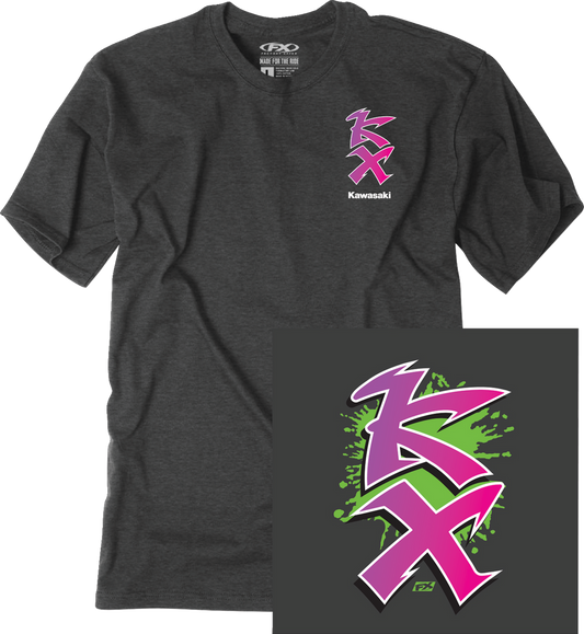 Factory Effex Kawasaki Retro KX T-Shirt Heather Charcoal