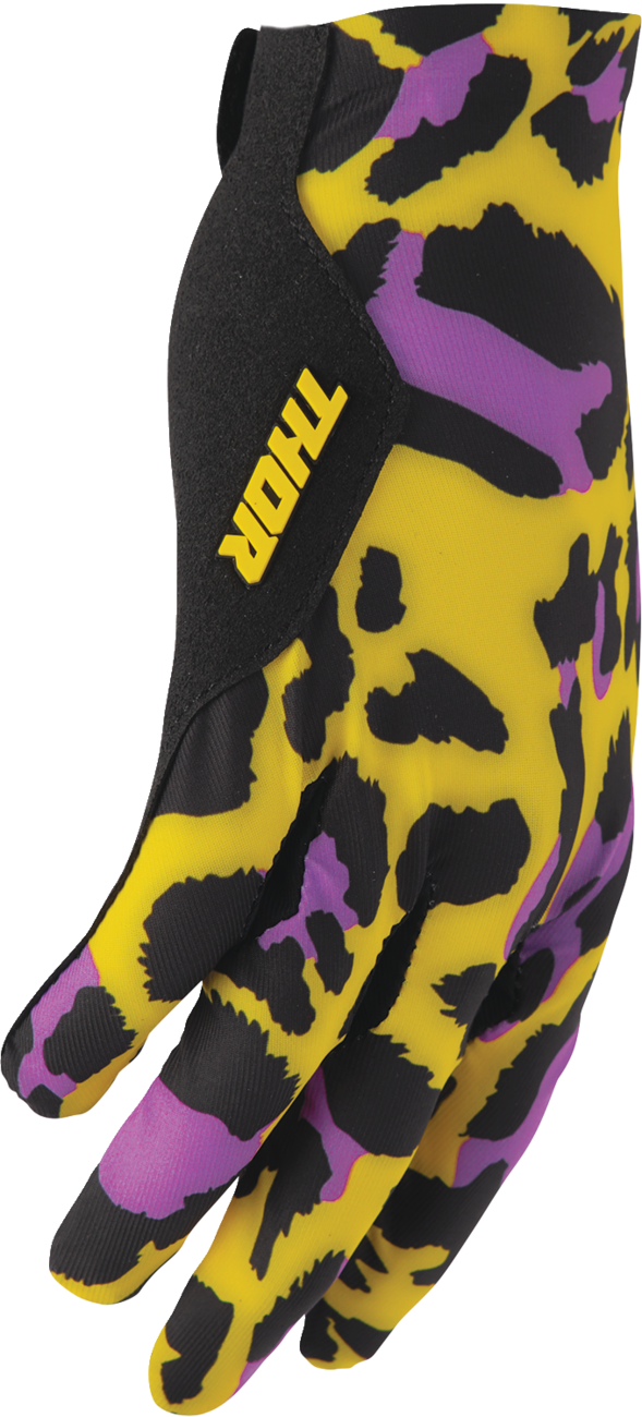 Thor 2026 Sportmode Cheetah Gloves Yellow/Purple