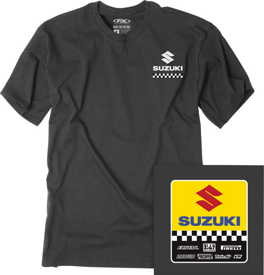 Factory Effex Youth Suzuki Starting Line T-Shirt Heather Charcoal