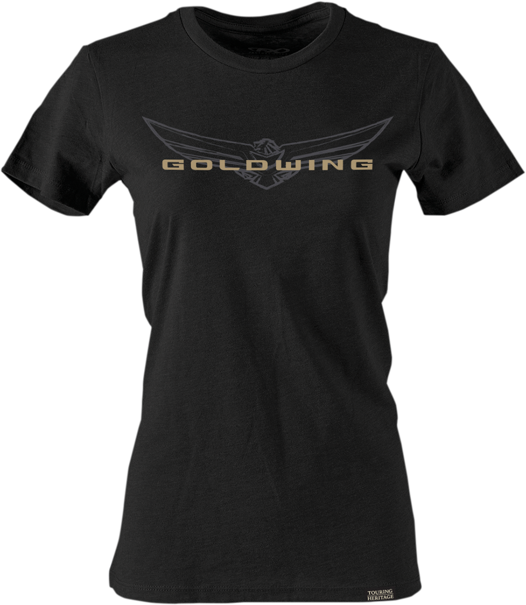 Factory Effex Gold Wing Womens Sketched T-Shirt Black
