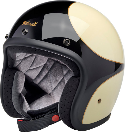 Biltwell Bonanza Open Face Helmet Gloss Vintage White/Black Scallop