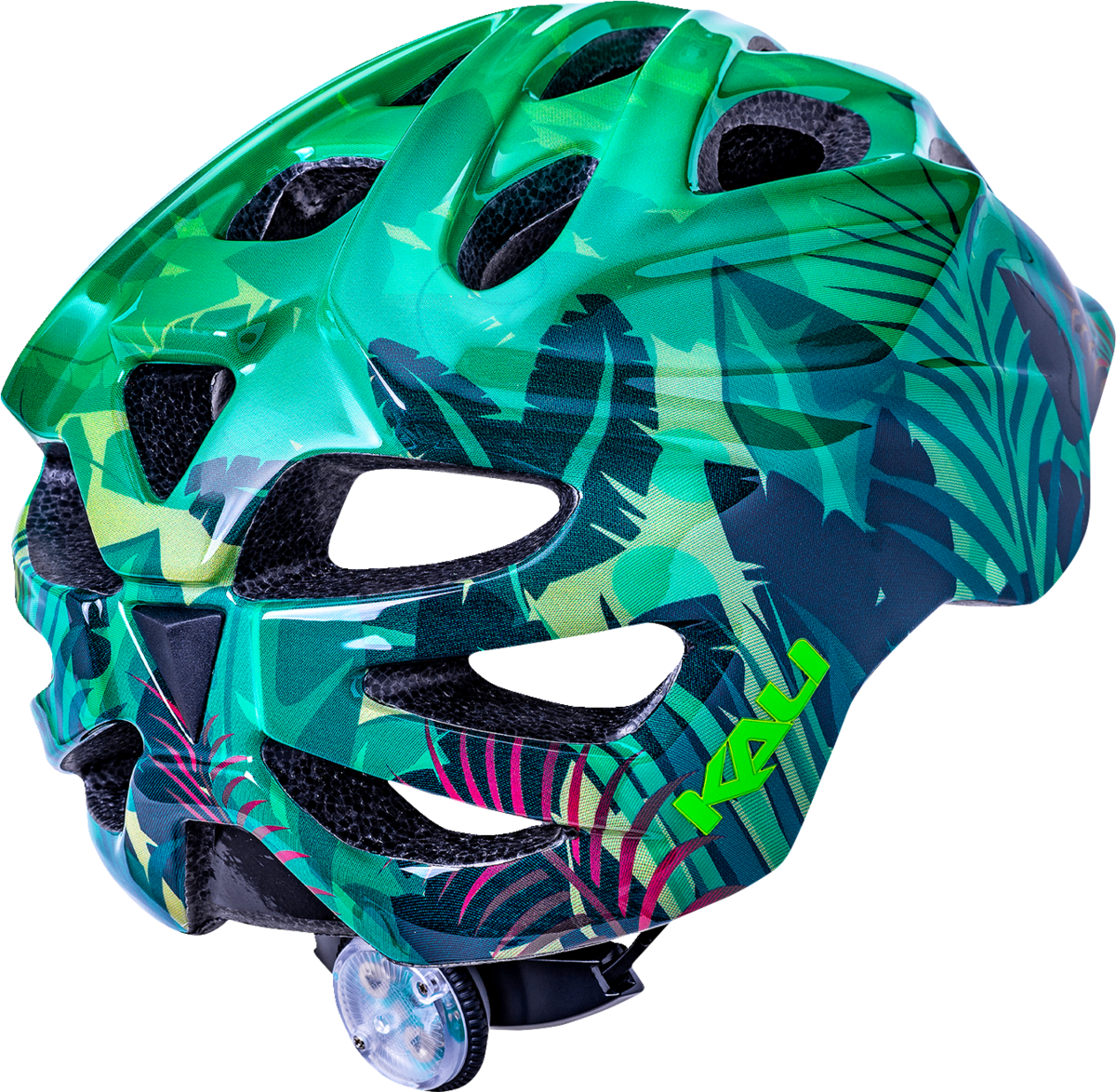 Kali Child Chakra Lighted Jungle Bicycle Helmet Jungle Gloss Green