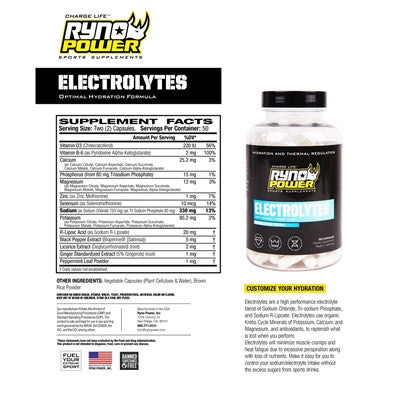 Ryno Power Electrolytes Capsules 125ct