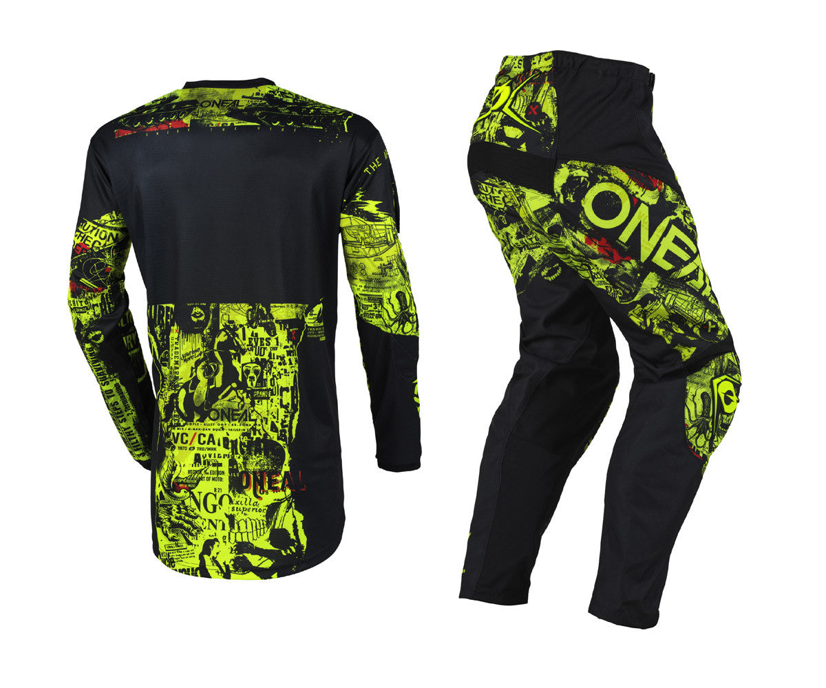 O'Neal 2025 Youth Element Attack Jersey Pant Combo Black/Neon