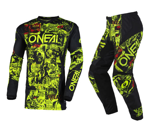 O'Neal 2025 Element Attack Jersey Pant Combo Black/Neon