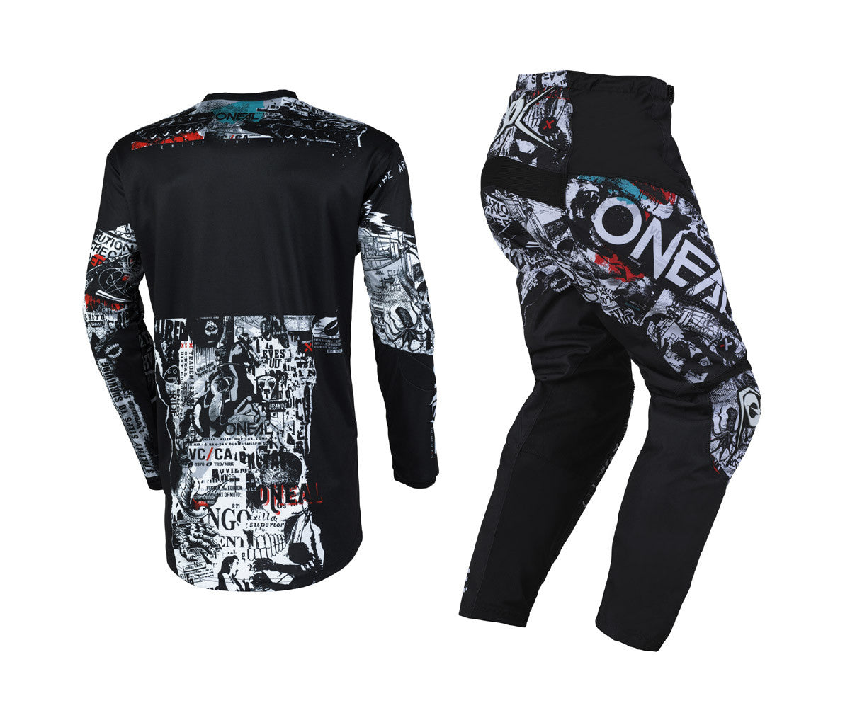 O'Neal 2025 Youth Element Attack Jersey Pant Combo Black/White
