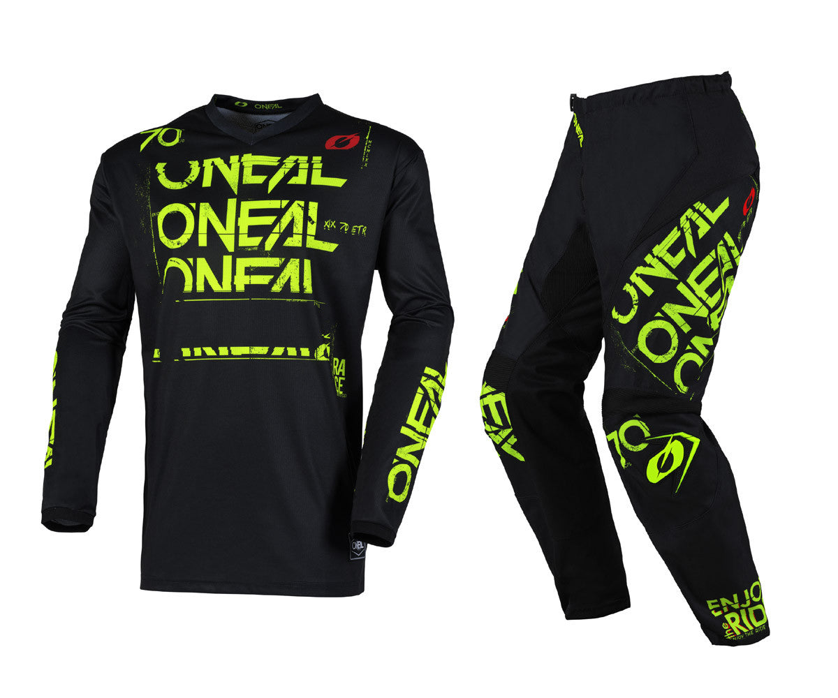 O'Neal 2025 Element Static Jersey Pant Combo Black/Neon