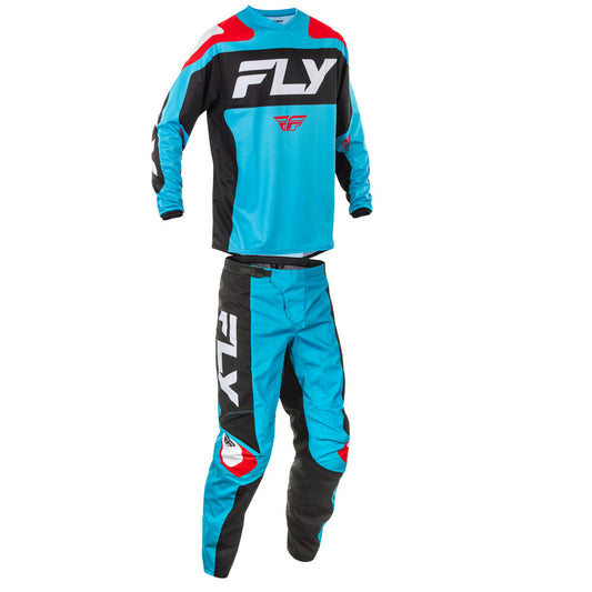 FLY Racing 2025 F-16 Jersey Pant Combo Cyan/Black/White