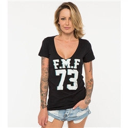 FMF Womens Rodeo Vneck Tee - Black
