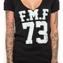 FMF Womens Rodeo Vneck Tee - Black