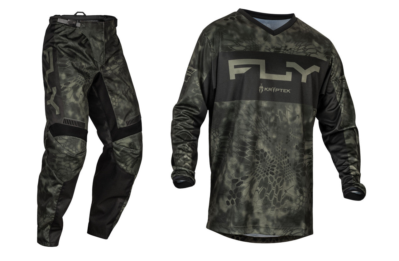 FLY Racing 2024 F-16 SE Kryptek Jersey Pant Combo Moss Grey/Black