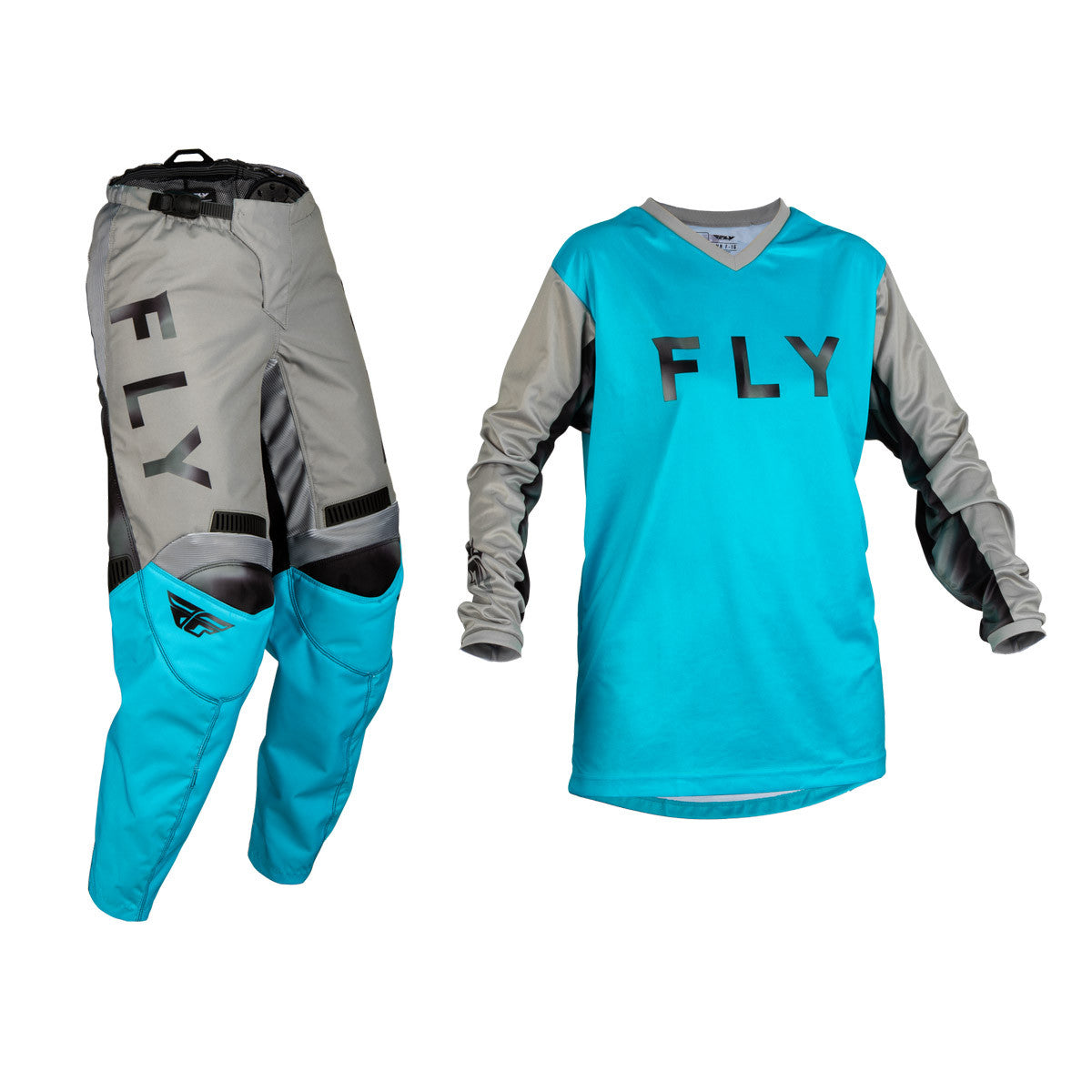 FLY Racing 2023 Womens F-16 Jersey Pant Combo Sky Blue/Light Grey