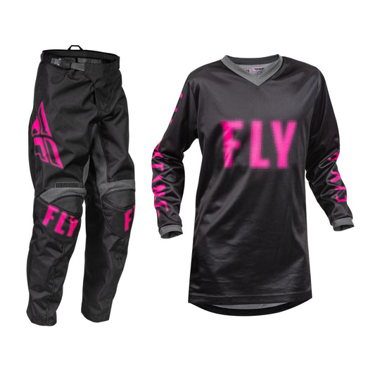 FLY Racing 2024 Youth F-16 Jersey Pant Combo Black/Pink