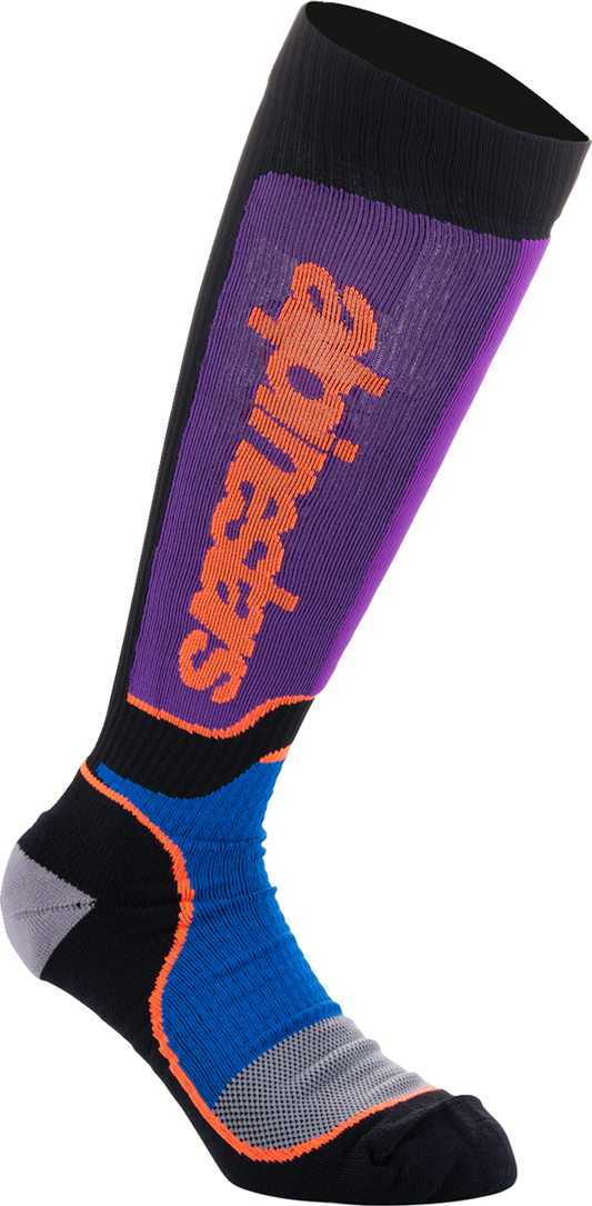 Alpinestars 2024 MX Plus Socks - Black/Purple/Blue/Orange