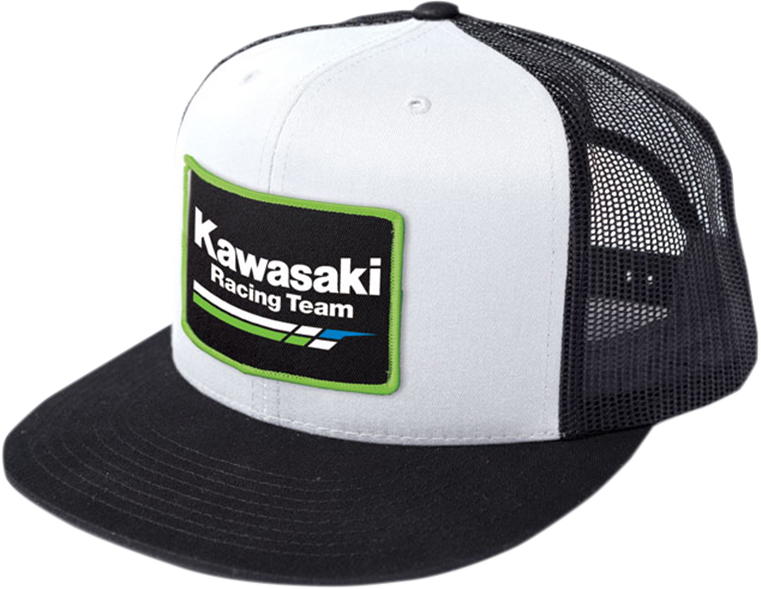 Factory Effex Kawasaki Racing Snapback Hat White-Black