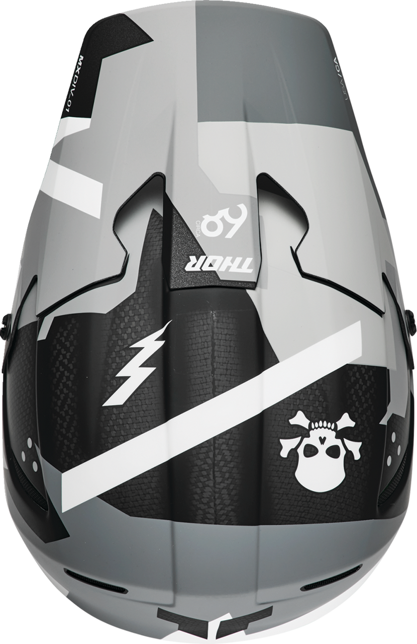 Thor 2025 Reflex Sport Carbon Brave MIPS Helmet Carbon Brave Gray/White